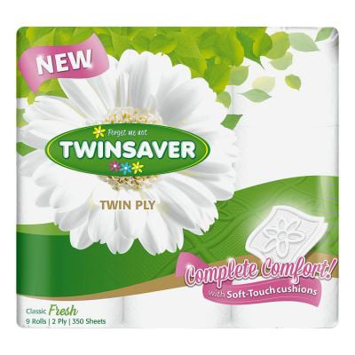 Twinsaver 2Ply Toilet Roll Luxury White 